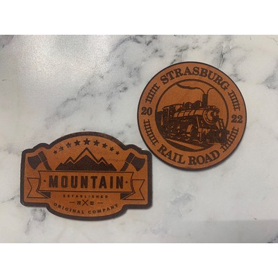 Genuine Leather Patch Custom Laser Engraved and Cut to any Shape