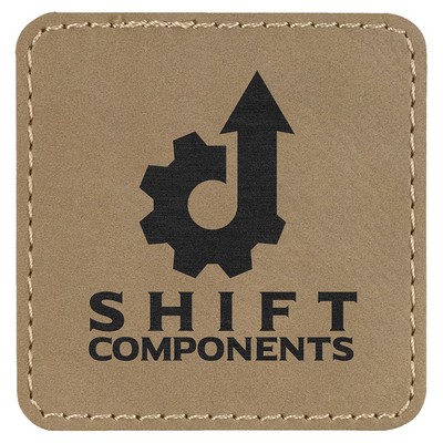 Square Leatherette Patch with Adhesive